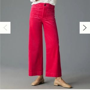 The Colette Cropped Wide-Leg Corduroy Pants by Maeve